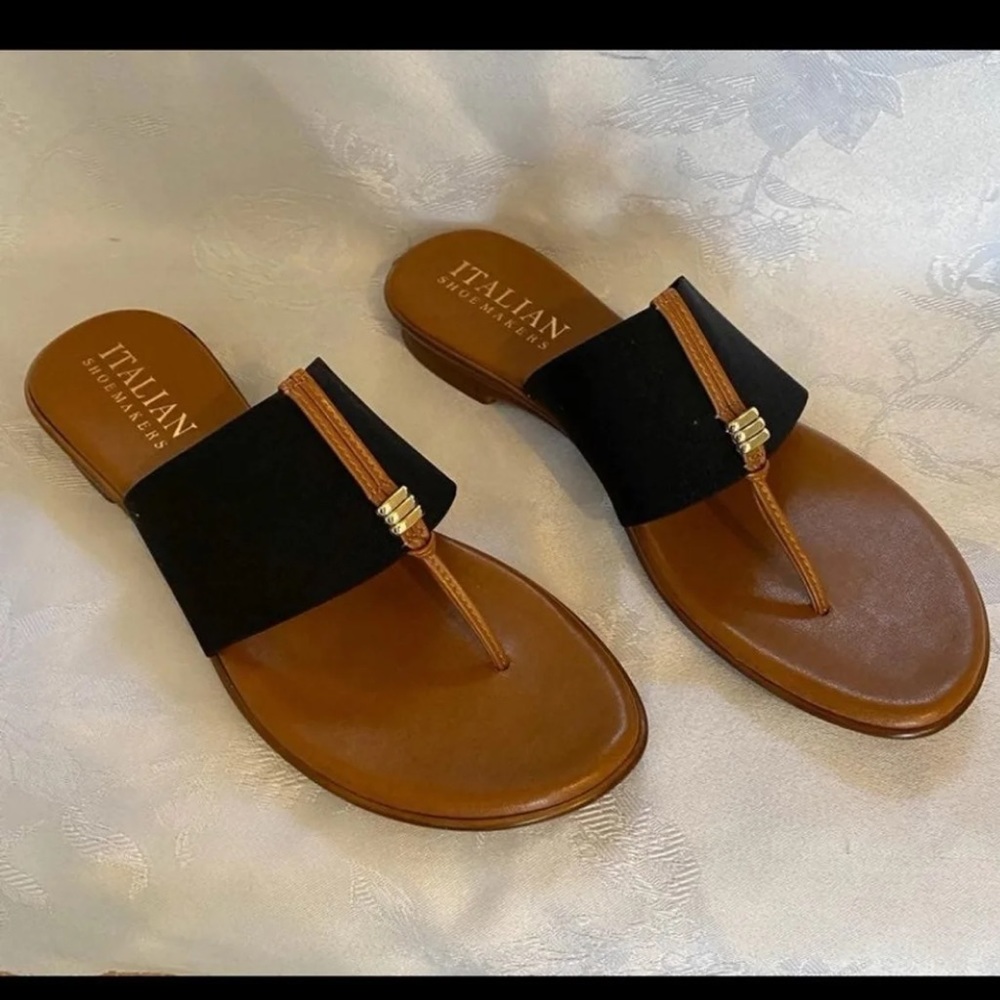 Italian Shoemakers Sandals Brown Black Sandals 10